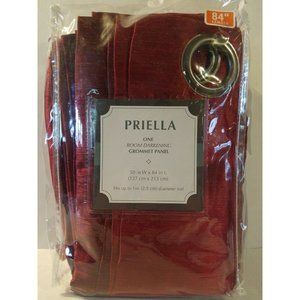 PRIELLA ONE ROOM DARKENING  GROMMET  PANEL 50 IN W X 84 IN L  RED  NEW